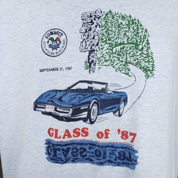 Lakes Region Corvettes T Shirt Vintage 80s 1987 Funspot New Hampshire Medium - Picture 2 of 10